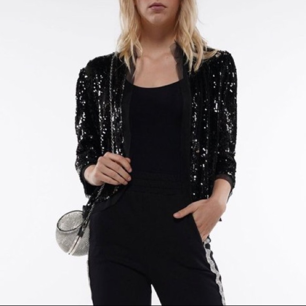 Why dress PUFF SLEEVE SEQUIN CARDIGAN